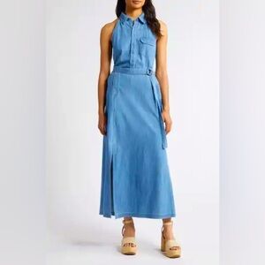 Sleeveless Blue Maxi Dress